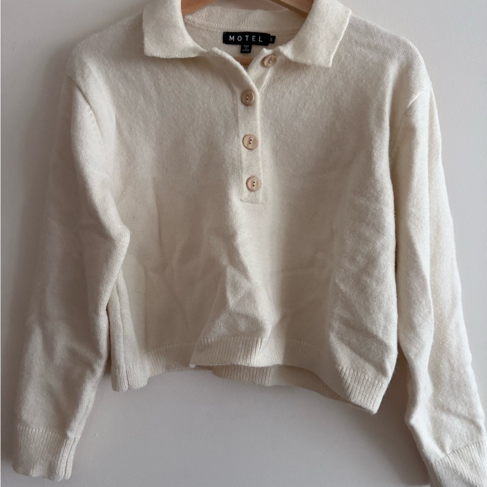 Soft white collar sweater